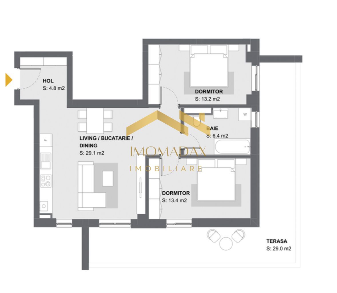 Aradului-3 camere-Terasa - Poză 20