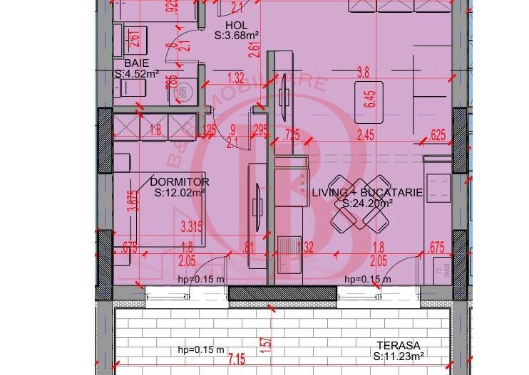Apartament 2 camere Loc Parcare Bonus Th. Pallady 5 min STB - Schiță 2