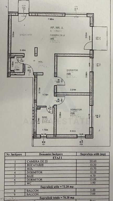 Apartament premium 73,2 mp + 2 balcoane  Etaj 1 parcare  in Șelimbăr - Poză 12