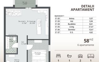 Vand apartament 2 camere COMISION 0 - Mosnita Noua - Urseni - Poză 2