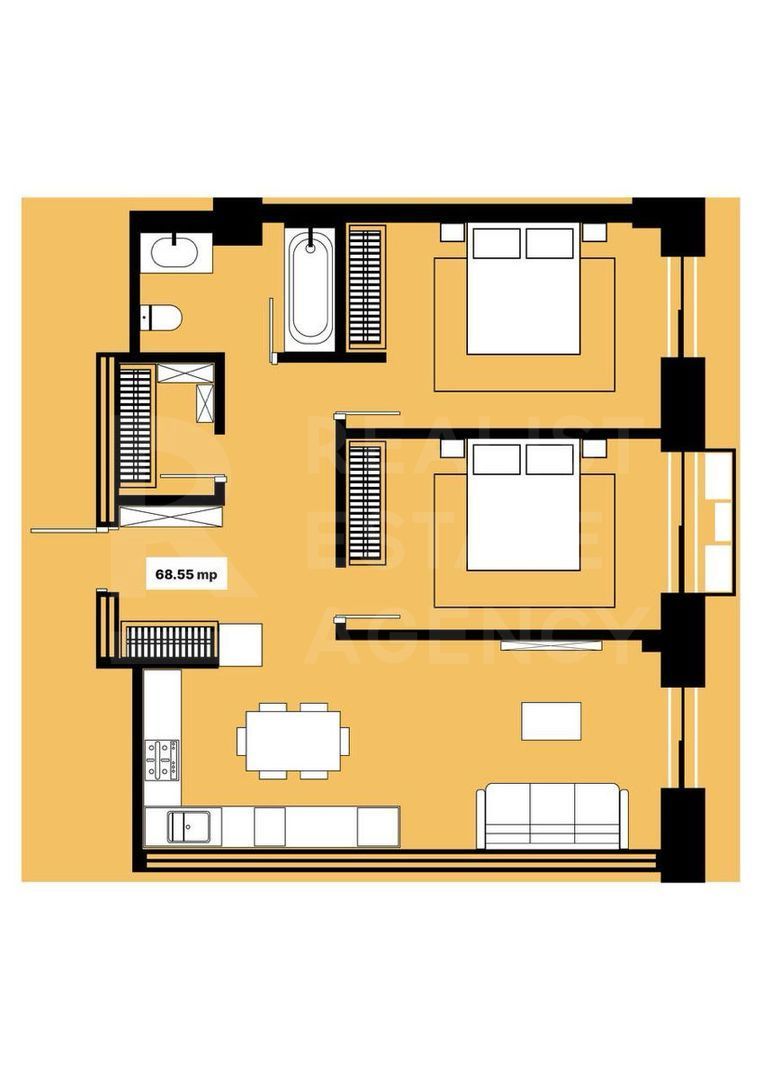 Vânzare, apartament cu 2 camere+living, bd. Renaşterii Naţionale - Poză 3