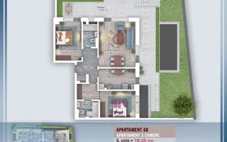 Theodor Pallady Apartament 3 camere cu Dressing si Gradina - Schiță 13
