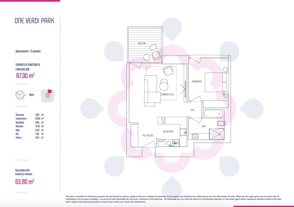 OFERTA Vanzare 2 camere | ONE Verdi Park | Finalizat - Schiță 9