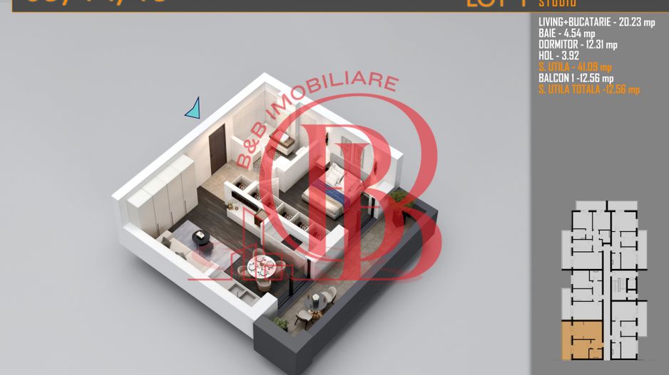 Apartament 2 camere Modern-Theodor Pallady Metrou Teclu - Schiță 1