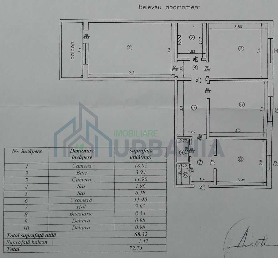 Apartament 3 camere, cartierul Alexandru cel Bun, etaj intermediar, vedere bulevard - Poză 7