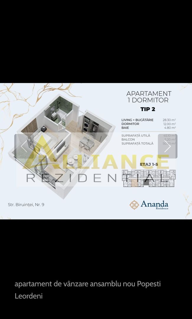 15-20 MINUTE METROU BERCENI - 2 CAMERE -  50.30mp - 93.000€ - Poză 4