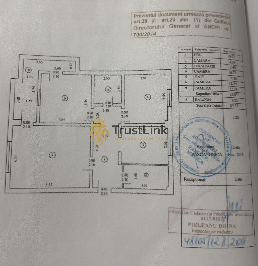 Apartament 3 camere decomandat 83 mp Mărgeanului – Șoseaua Alexandriei - Schiță 12