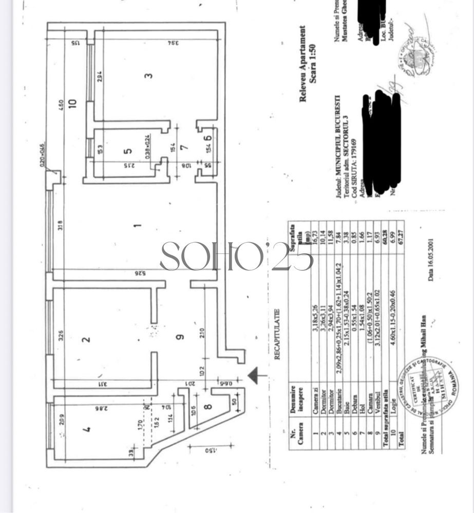 Apartament 3 camere | Dristor – Camil Ressu | 68 mp | 2 AC | Lângă IOR - Schiță 8