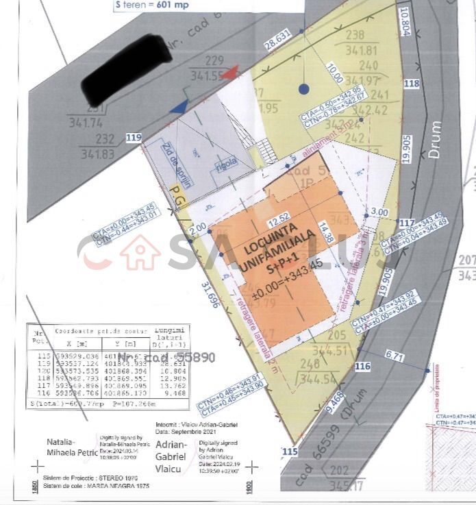 Teren cu autorizatie casa individuala, 600mp teren, Campenesti ! - Poză 2