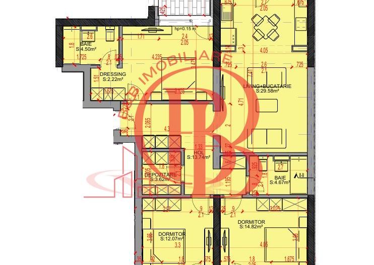 Apartament 4 camere Parcare Gratis Theodor Pallady 5min STB - Schiță 2