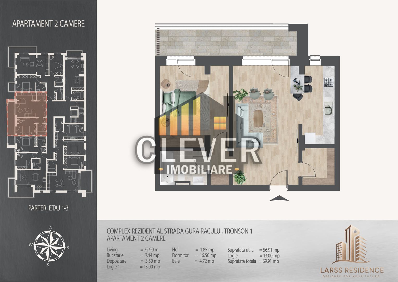 Apartament 2 camere 80 mp, Pallady 8 min metrou Teclu - Schiță 9