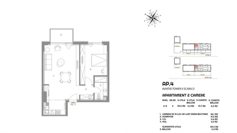 Apartament spatios 2 camere I Zona Aviatiei / Floreasca - Poză 2