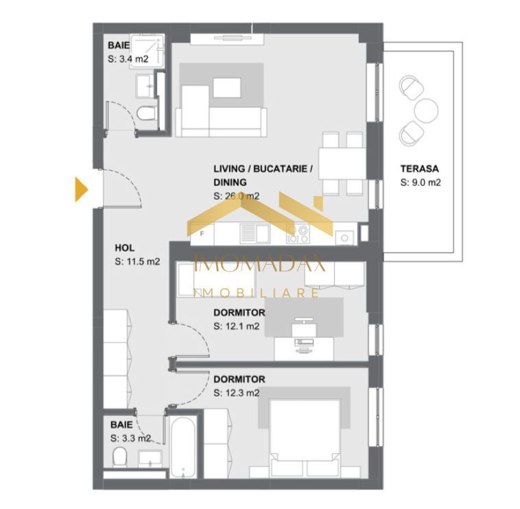 Aradului-3 Camere-2 Băi - Poză 17