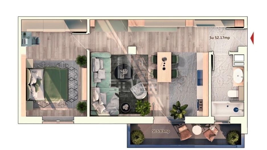 Apartament cu 2 camere/52mp/Imobil Premium/Cartier Marasti. - Poză 2