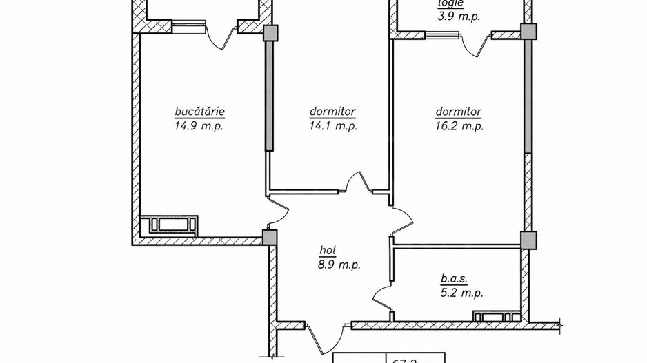 Vânzare, apartament,2 camere, str. Nicolae Dimo, Durlești. - Poză 2