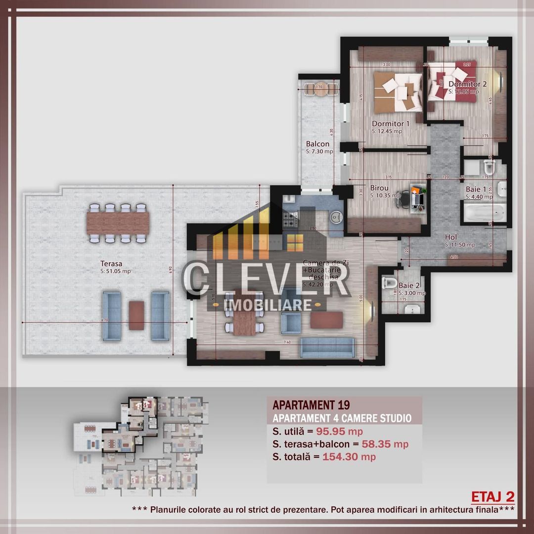 Apartament 4 Camere cu terasa 51mp Metrou Nicolae Teclu - Poză 2