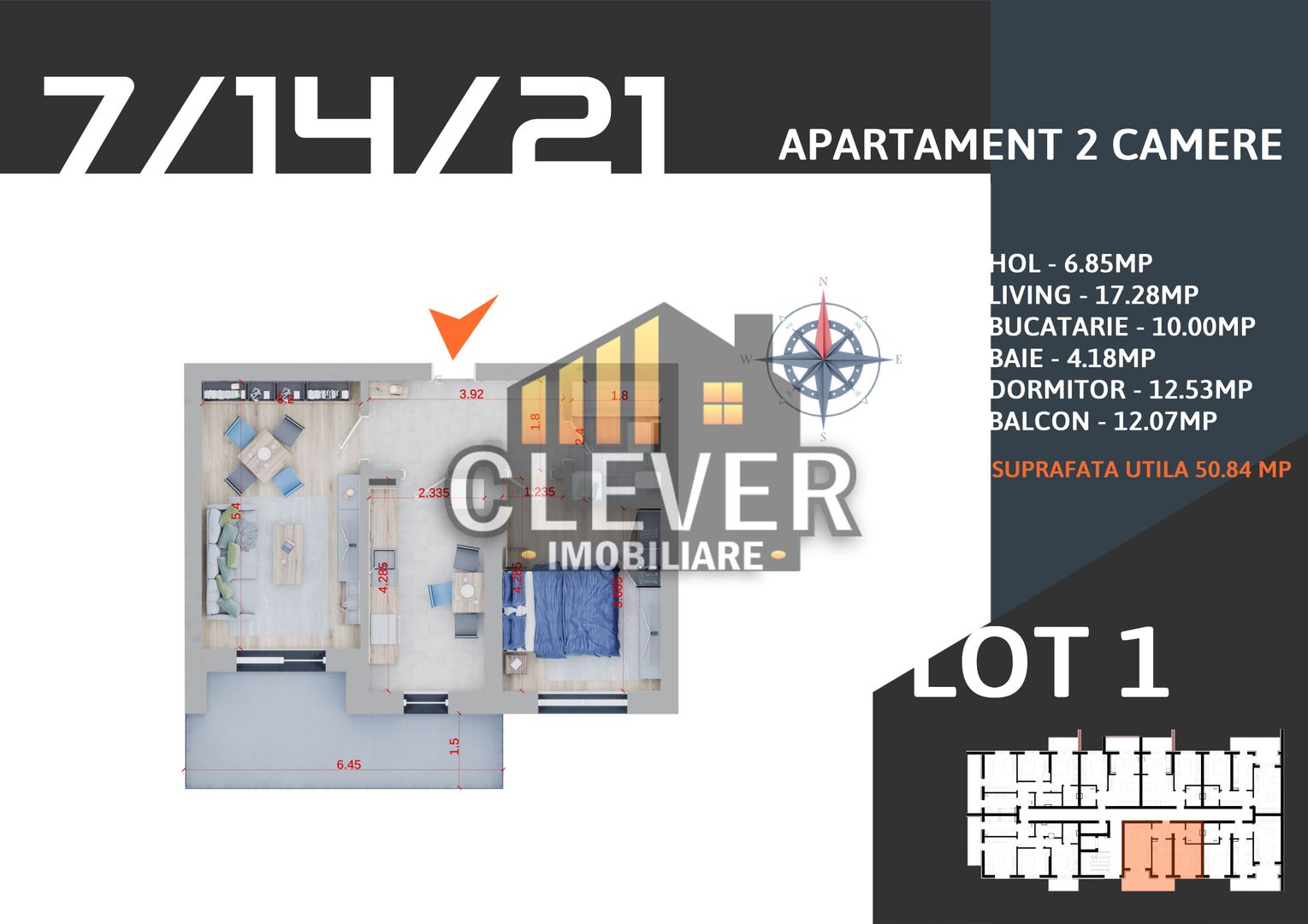 Apartament decomandat 2 camere Theodor Pallady Parcare BONUS - Poză 1