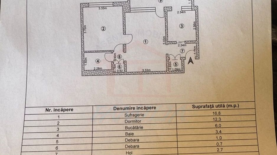 Apartament 2 camere de vânzare – Țiglina 2, Galați, Etaj 1, 64.999 € - Poză 3