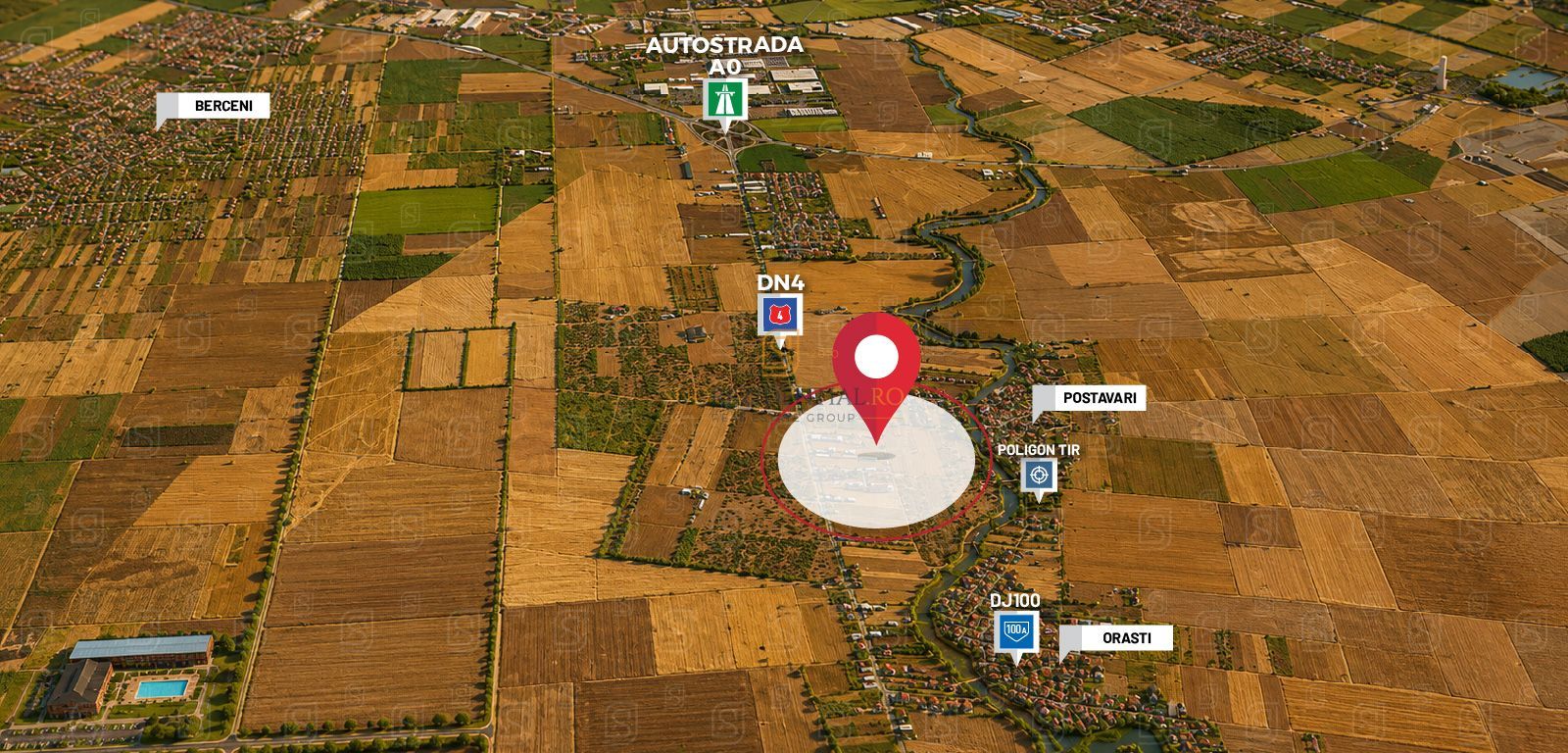Teren intravilan de vânzare – 15.300 mp, deschidere la DN4, Frumusani - Poză 4