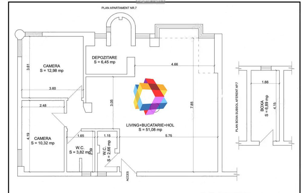Apartament cu trei camere, zona Centrul Civic - AFI 87 mp - Poză 13