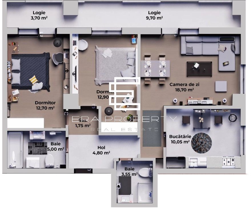 Apartament 3 camere, bloc nou, partial mobilat, Calea Surii Mici-Sibiu - Schiță 11