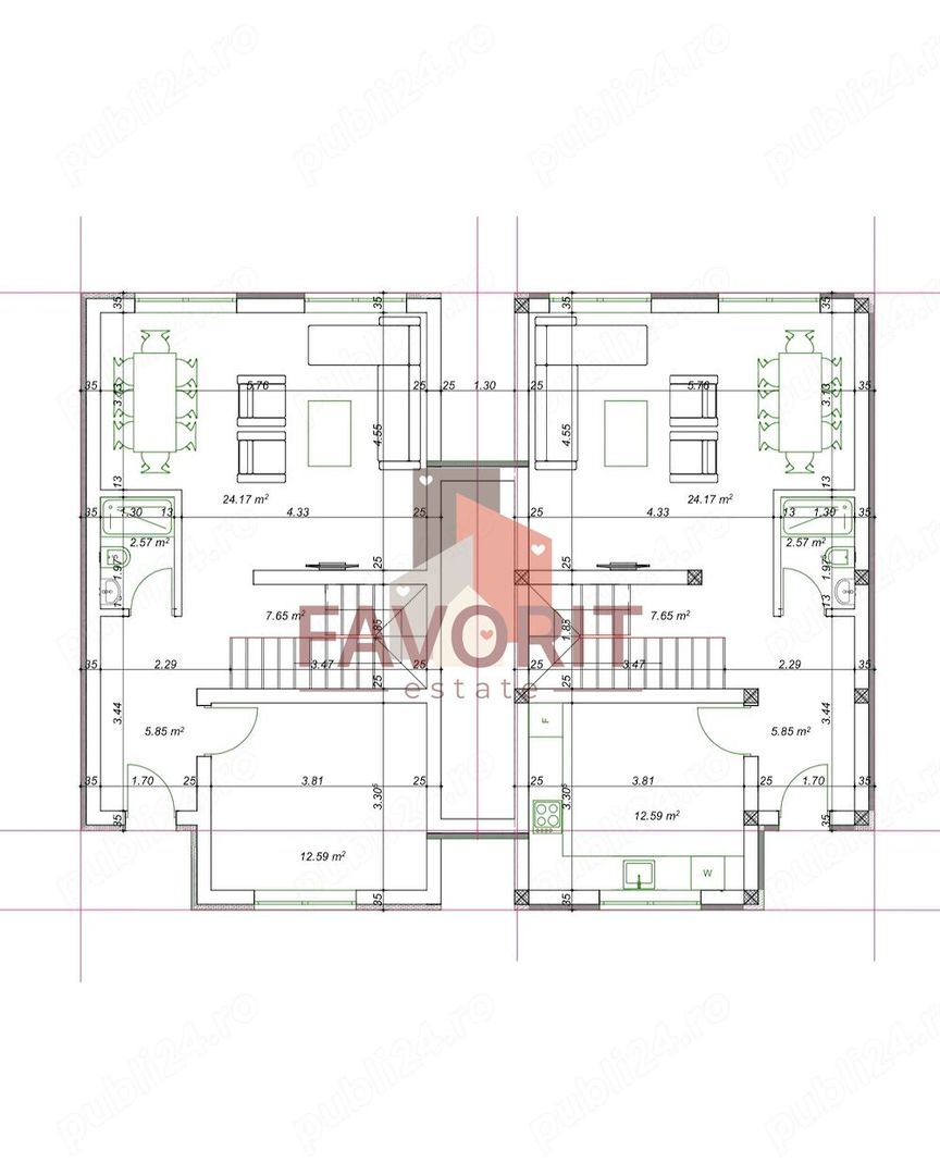 Duplex despartit prin camera tehnica | 4 camere | Toate utilitatile | - Poză 17