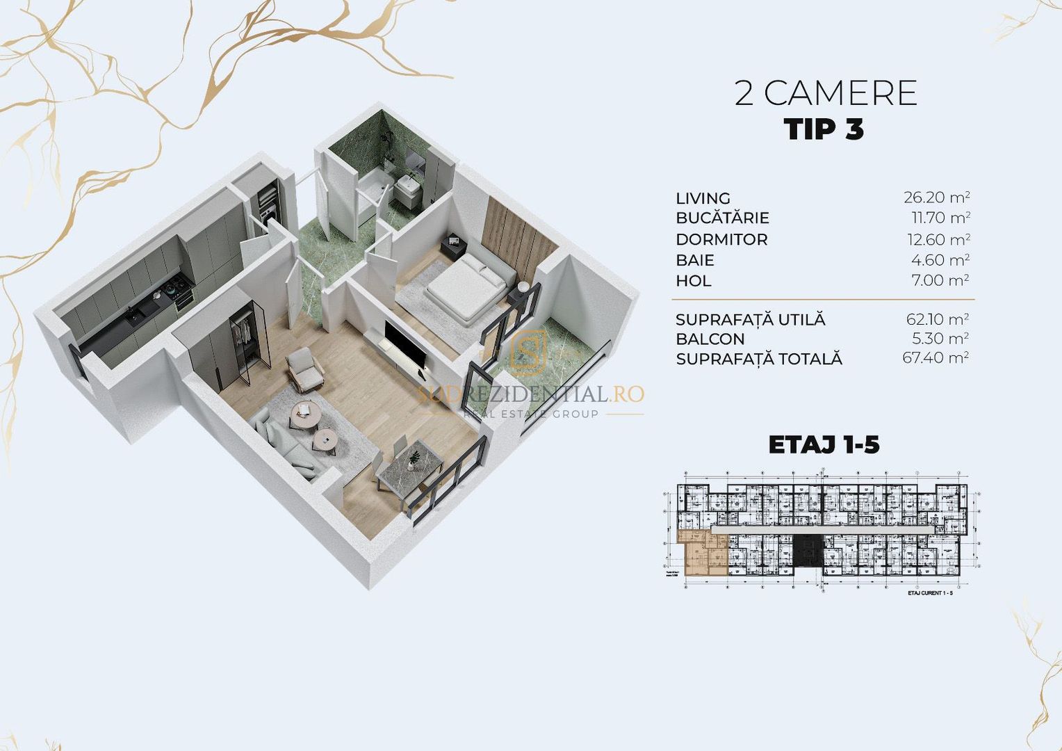 Apartament decomandat 2 camere, bloc nou, acces rapid metrou Berceni - Schiță 5