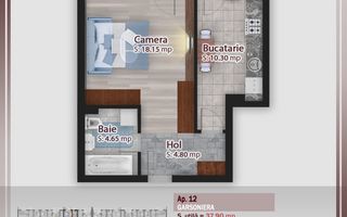 Garsoniera spatioasa -oferta lansare proiect Pallady - Schiță 6