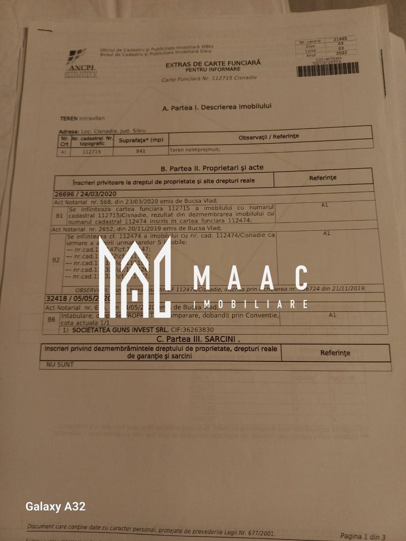 Teren Intravilan  | 841 mp, | Calea Cisnadiei - Poză 4