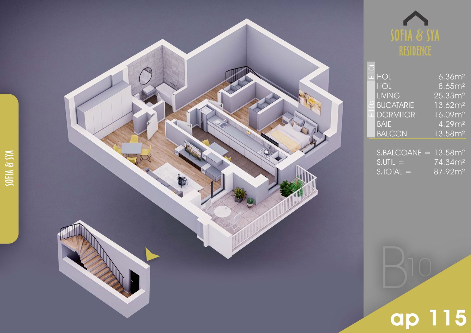 2 camere Finalizat parcare gratuita  Pallady 10 min Metrou Nicolae Teclu - Schiță 2