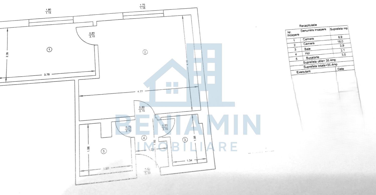 2 camere - etaj 1 - investitie - zona excelenta - Cinema Patria - Schiță 7