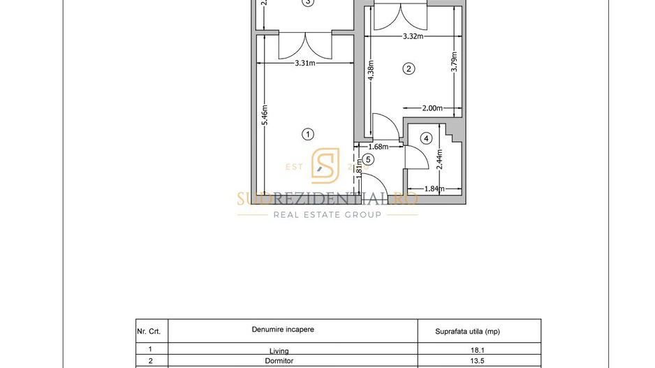 2 camere | Mobilat | Parcare | Apărătorii Patriei - Schiță 16