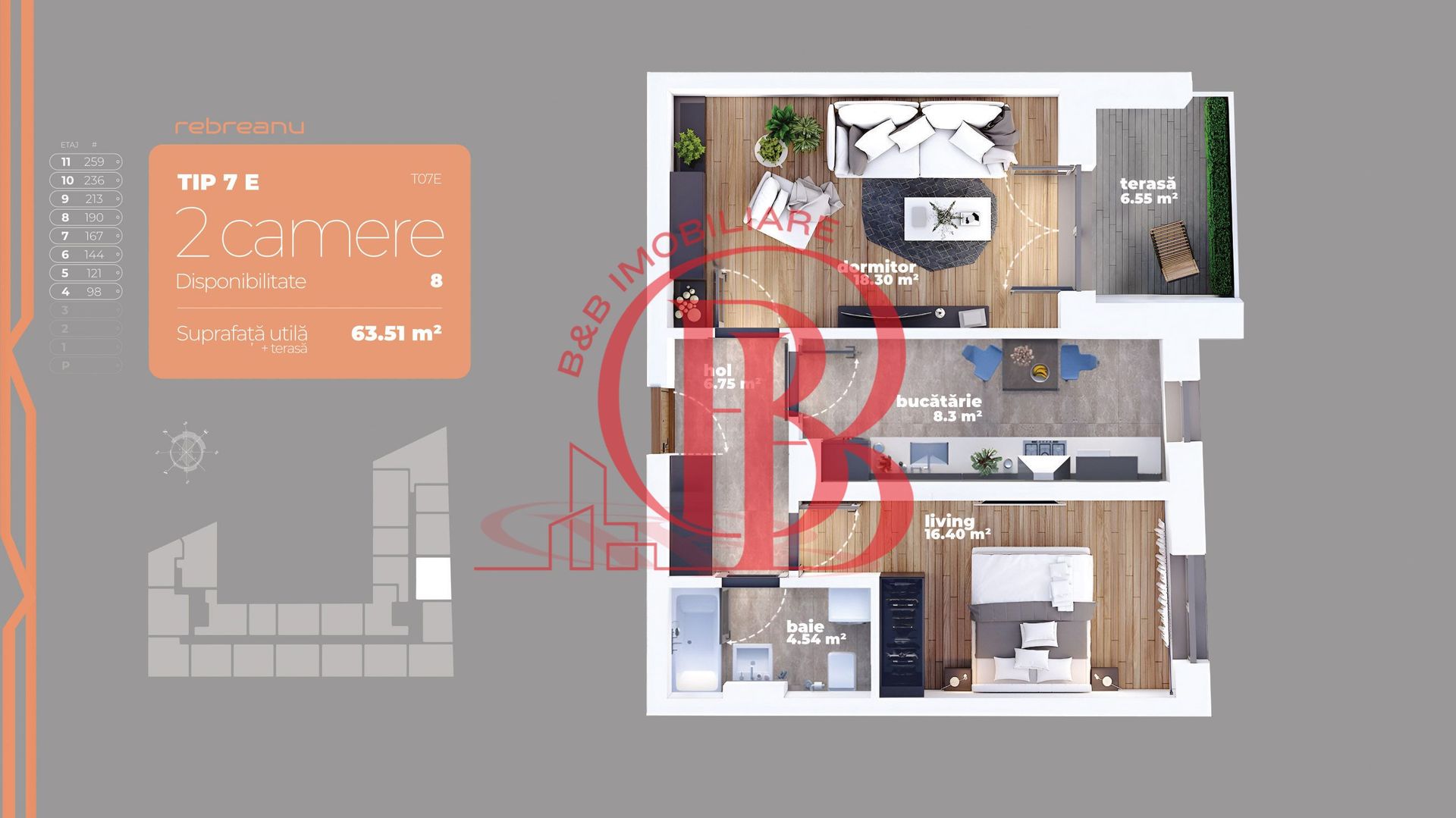 Liviu Rebreanu-Titan-Apartament 2 camere-Comision 0 - Schiță 9