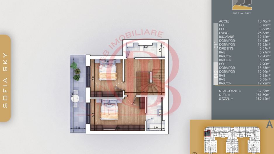 Bloc Finalizat Duplex 5 camere Theodor Pallady 7min Metrou - Schiță 4