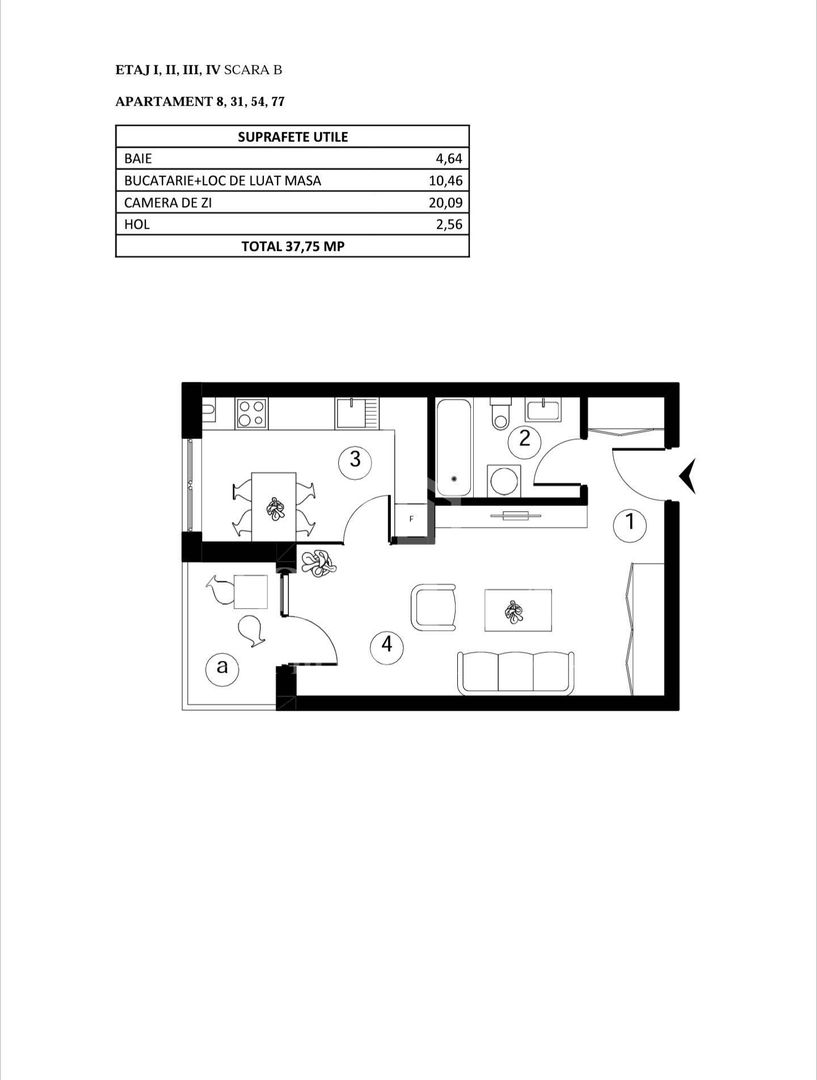 Apartamanet 37.75 mp Soporului lângă baza sportivă - Poză 5