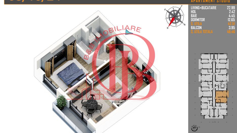 2 camere parcare bonus - Pallady - direct dezvoltator - Schiță 1