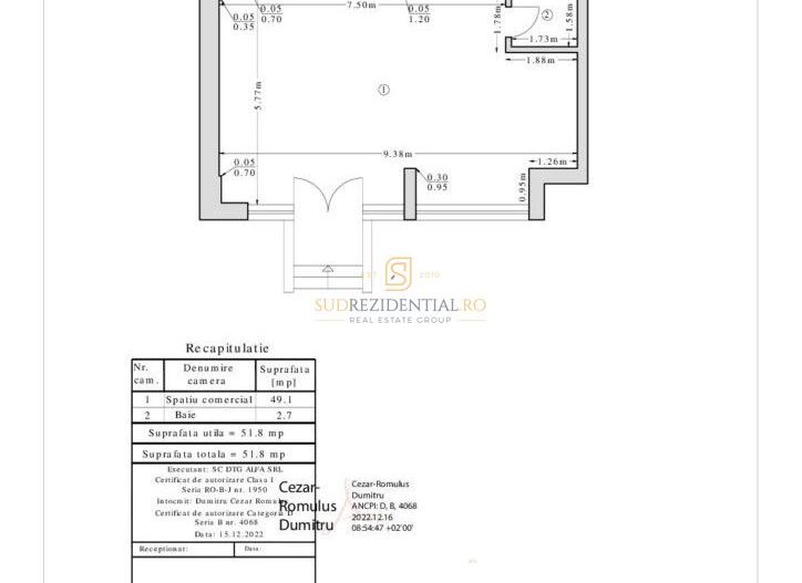 Spațiu comercial de inchiriat 51,8 mp zona centrala Popești-Leordeni - Schiță 7
