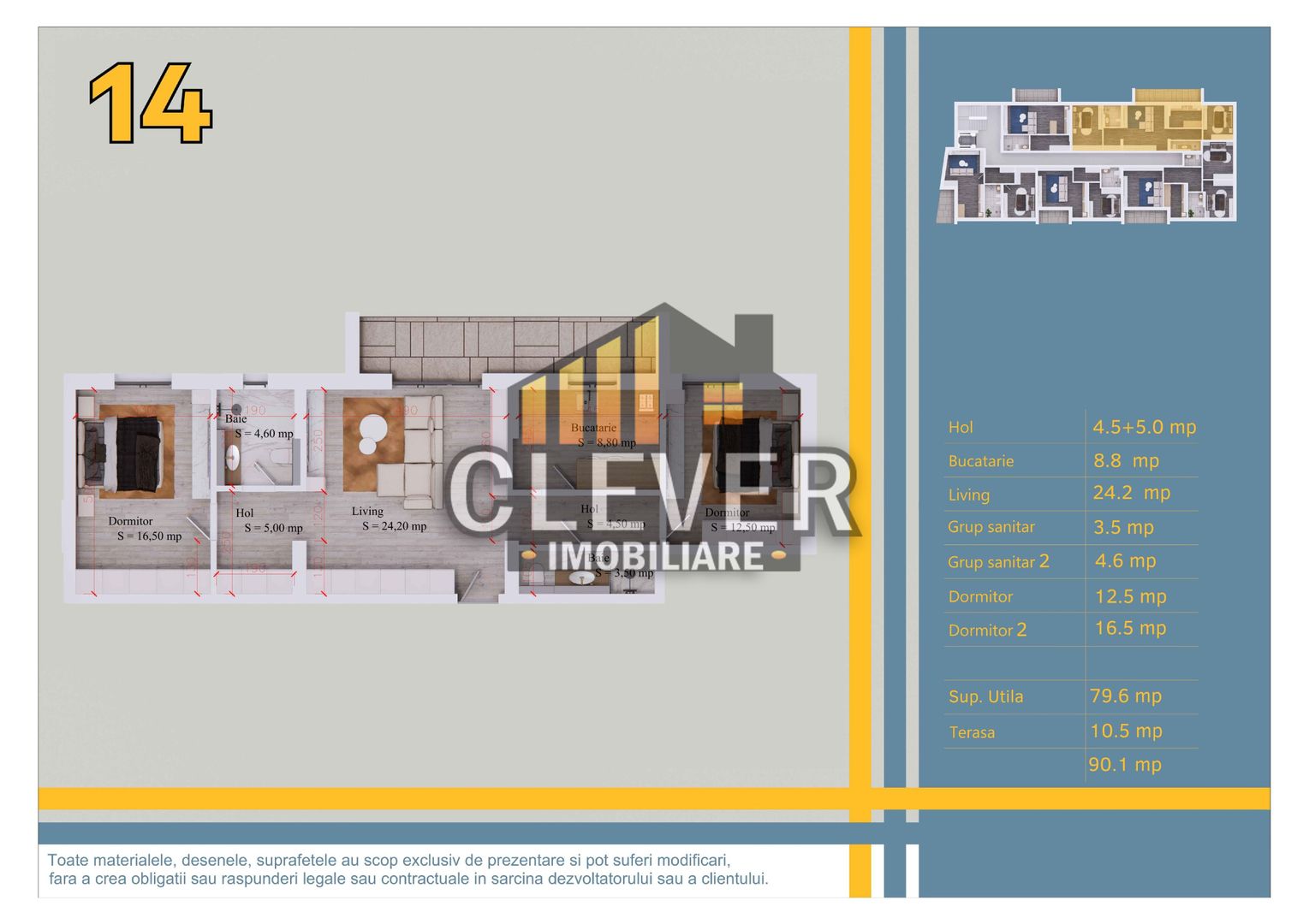 3 camere 90 mp, Pallady | Comision 0% | Metrou Nicolae Teclu - Schiță 12
