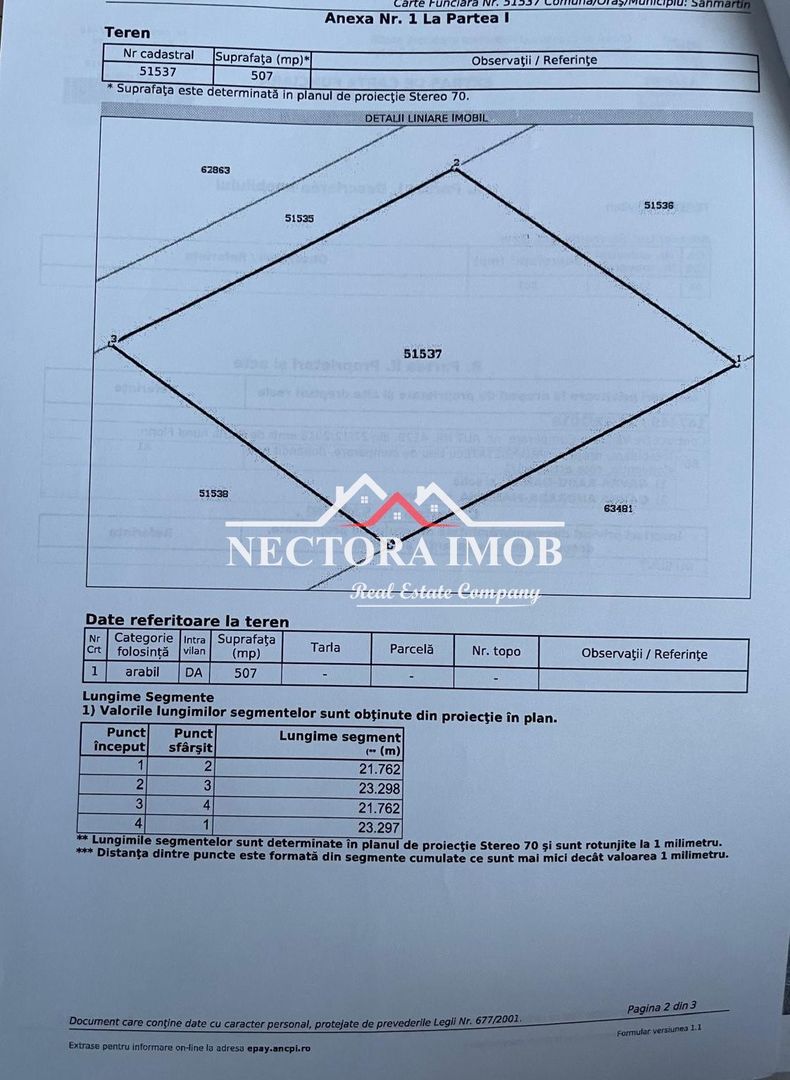 NECTORA IMOB Exclusivitate - Teren Intravilan, 507 mp, Zona CIHEI - Poză 3