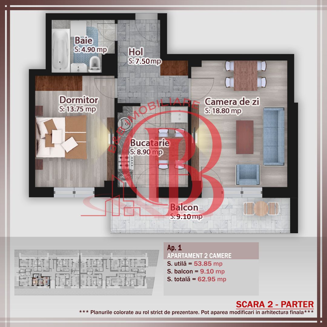 2 camere decomandat -oferta lansare proiect Pallady - Schiță 9