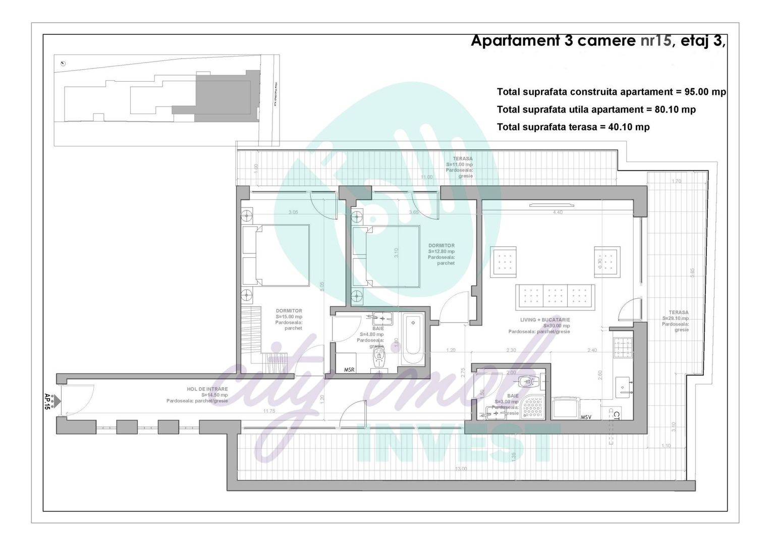 Apartament de 80 mp si TERASA DE 40 MP - Poză 16