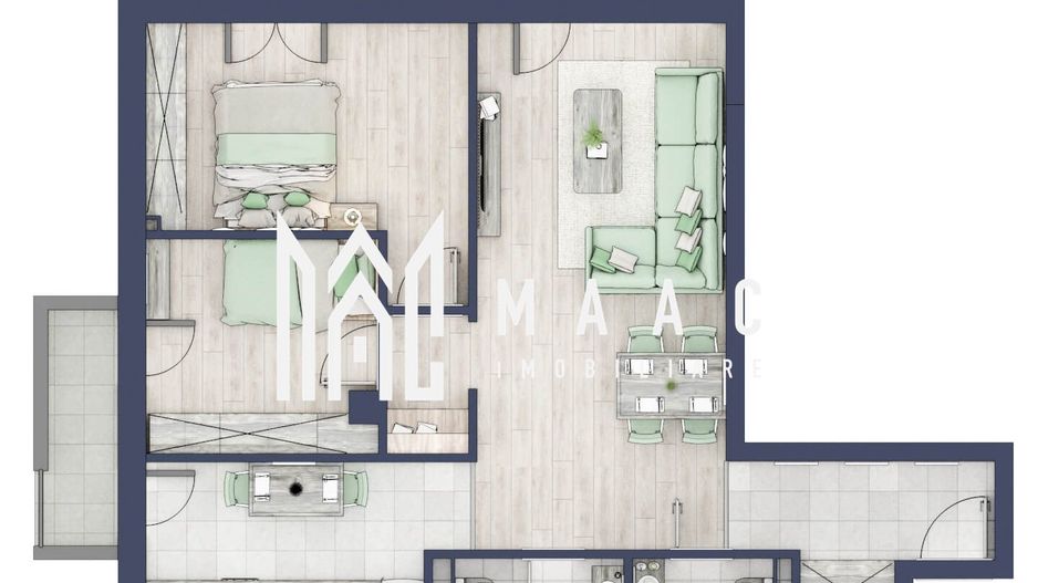 Apartament 3 camere | Balcoane 15.1 mp | Etaj 1 | Turnisor - Poză 1