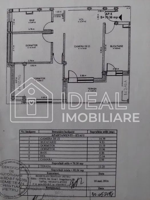 Apartament cu 3 Camere si terasa in Ciresica- Comision 0% - Schiță 7