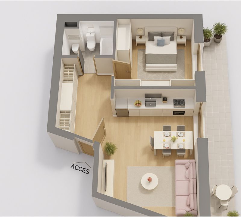 Tomis Plus - Celine Elegance -Vânzare apartament cu 2 camere - Poză 9