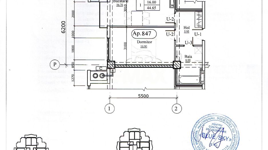 Newton House Grădina Botanică | 44,65 m² | Etaj 8 | Dormitor separat - Poză 2