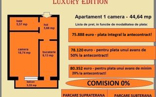 Apartament 1 camera de vanzare in Iasi, Galata, 44,64 mp, bloc nou - Poză 2