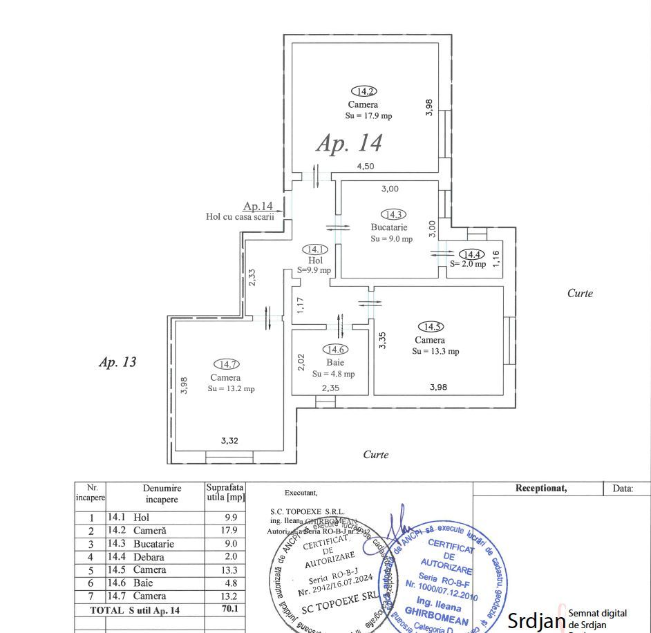 Apartament nr.14 cu 3 camere, boxa si parcare incluse in pret - Poză 4