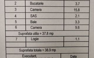 APARTAMENT 2 CAMERE,  SECTOR 4/LUICA, 39 MP, BLOC ANVELOPAT - Poză 2