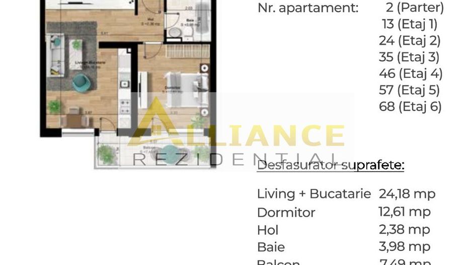 Apartament Tip Studio [ 750m Metrou Berceni ] - Poză 7