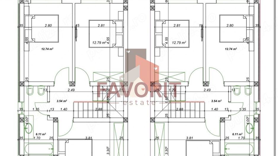 Duplex despartit prin camera tehnica | 4 camere | Toate utilitatile | - Poză 18